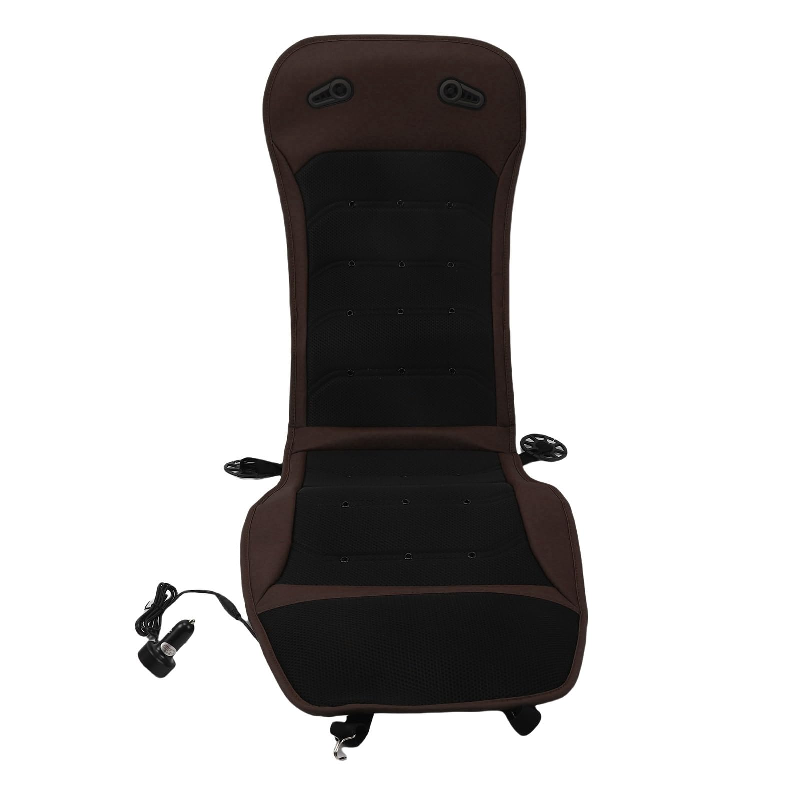 Coprisedile Rinfrescante per Auto con 2 Ventole e 24 Prese d'aria - Cuscino per Sedile Fresco Ventilato per Auto DC 12V/24V per il Massimo Comfort (BROWN)