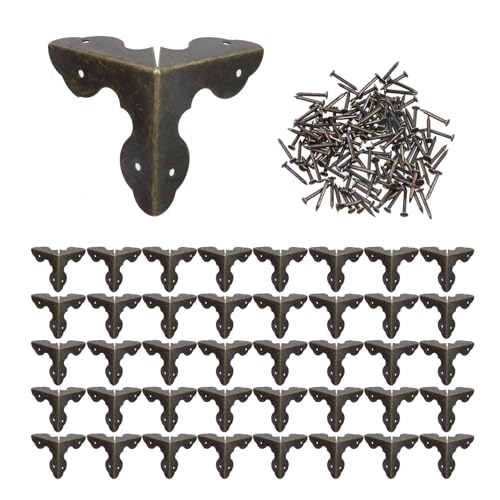 T Tulead 40PCS Metal Corner Protector Decorative Corner Hadrware Wood Corner Guards Black Edge Guard 1.3