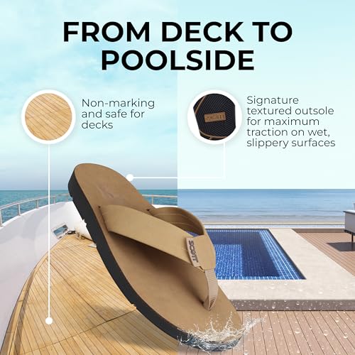 Scott Hawaii Men's Luna Sandal | Leather Flip Flop with Arch Support and Heel Cup4