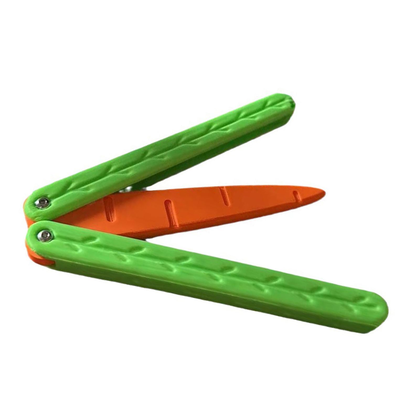 3D Printed Carrot Knife, Foldable Cute Stress Relief Toy Portable High Safety Plastic Knife for Family Game Party Fathers Husbands Boyfriends