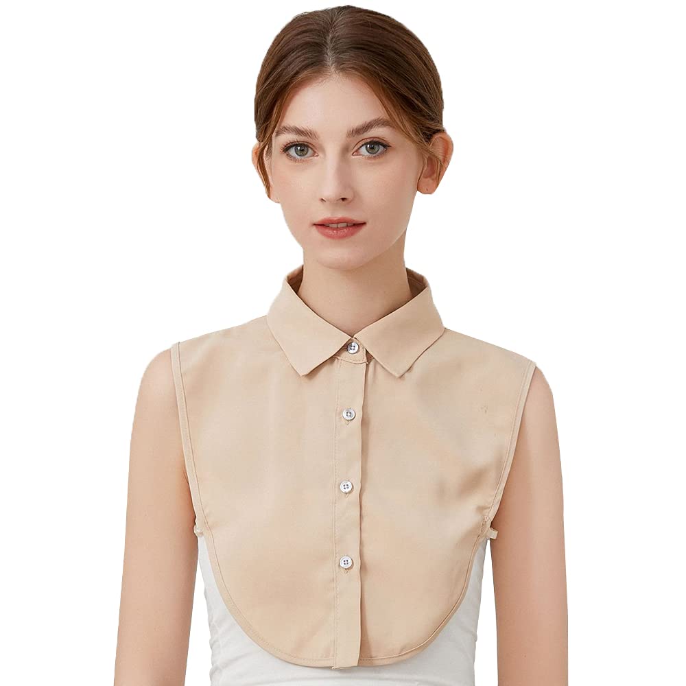 Elegtiskas Women's Khaki Detachable Half Shirt Blouse Collar False Dickey Collar For And Girls