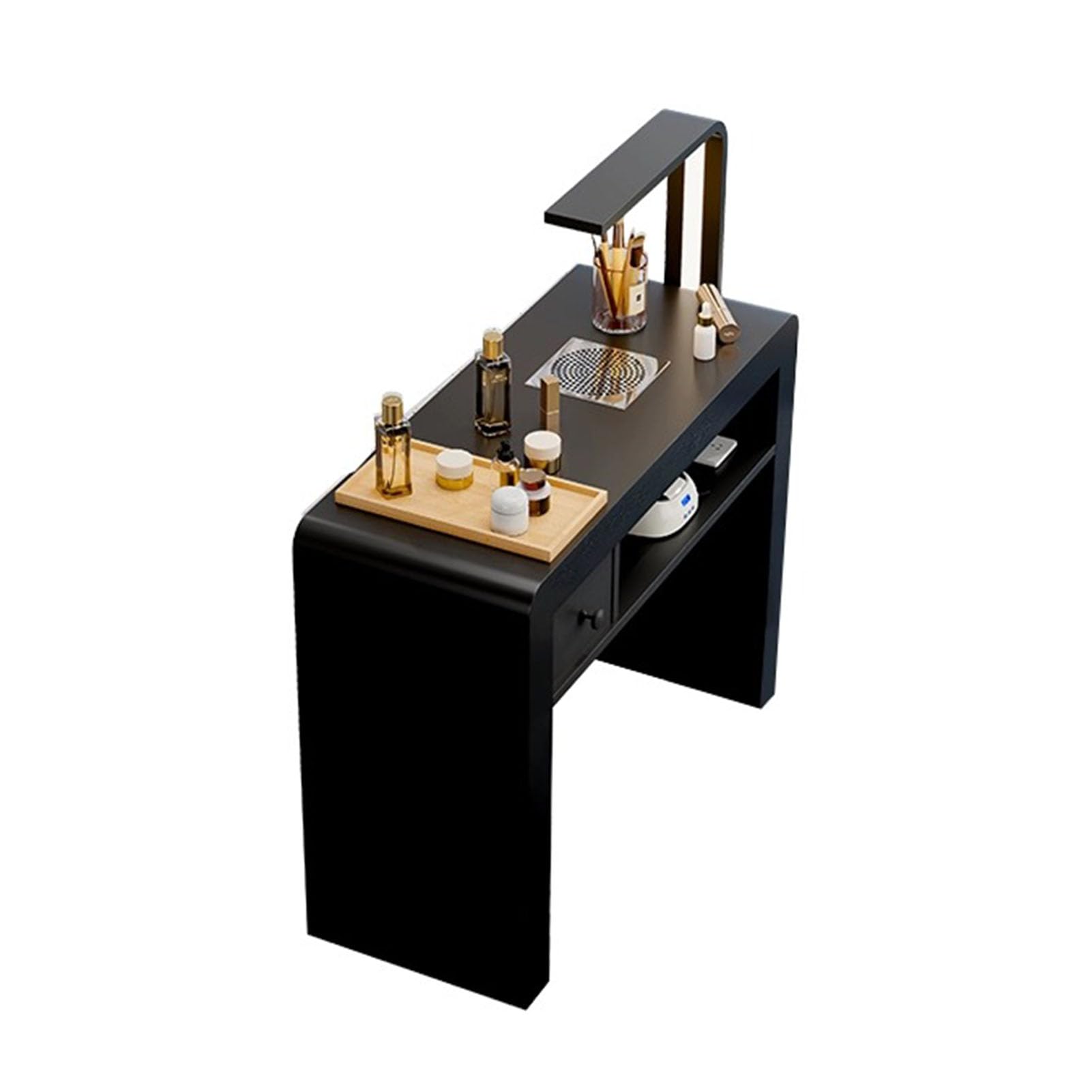 Stazione Tavolo per Manicure e Unghie, scrivania per Salone di Bellezza per Unghie con aspiratore di Polvere e Lampada a LED, postazione di Lavoro per Manicure e Bellezza con cassetti portao