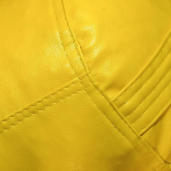 Image of INSTER Combo of Bean Bag Cover with Footrest and Cushion Only (Without Filling) Faux Leather Bean Bag Chair Couch Cover Seat Lazy Sofa (4XL, Yellow)