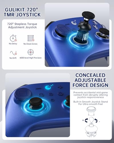 Image of GuliKit TT MAX Wireless Controller (Blue)-720 TMR Joystick, 950mAh