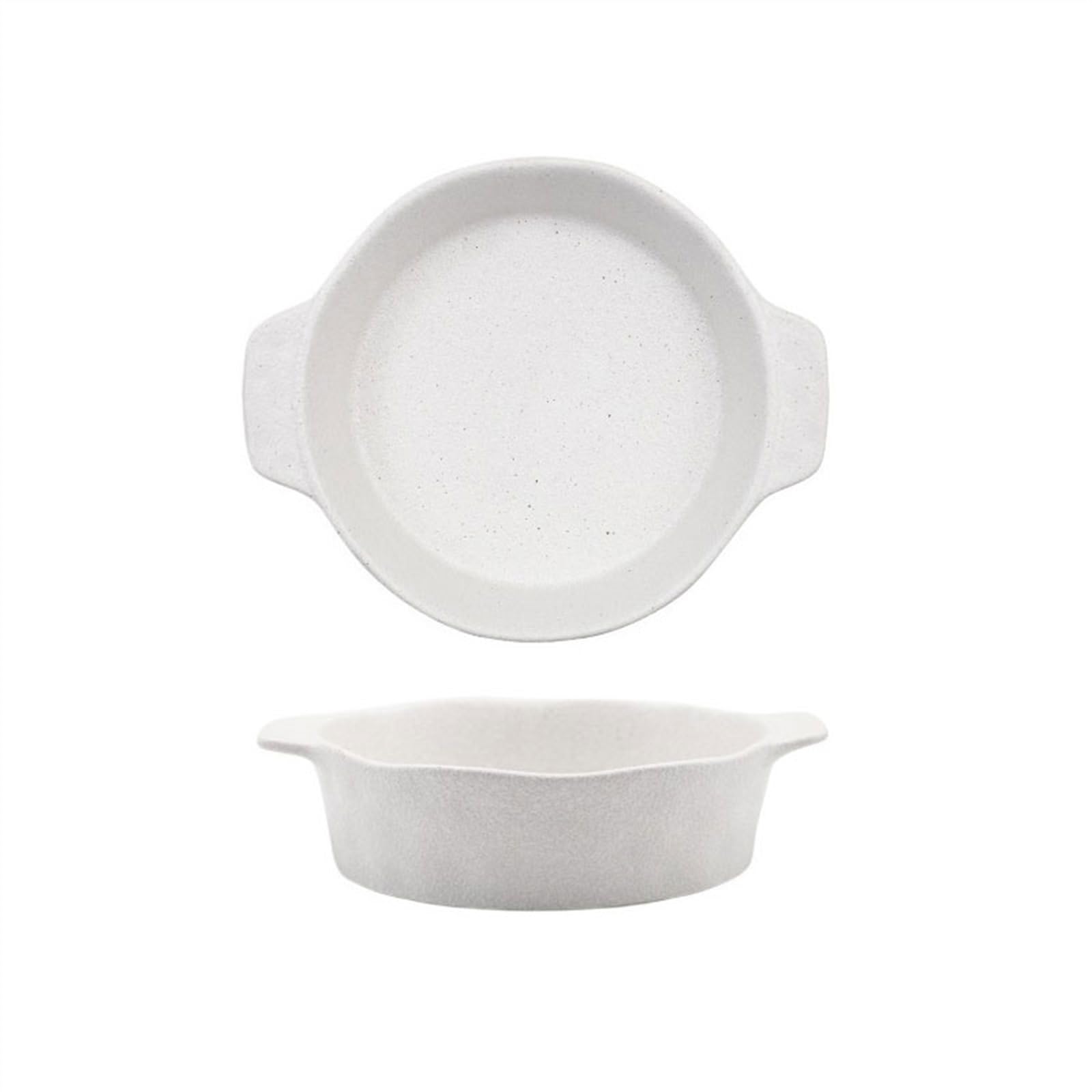 Versátil Plato for hornear for de ánfora cerámica redondo irregular(Blanco)