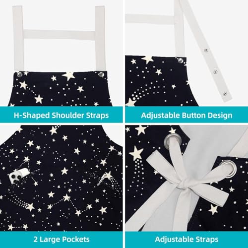 Tablier de serveuse ajustable multicolore avec 4 broches constellations