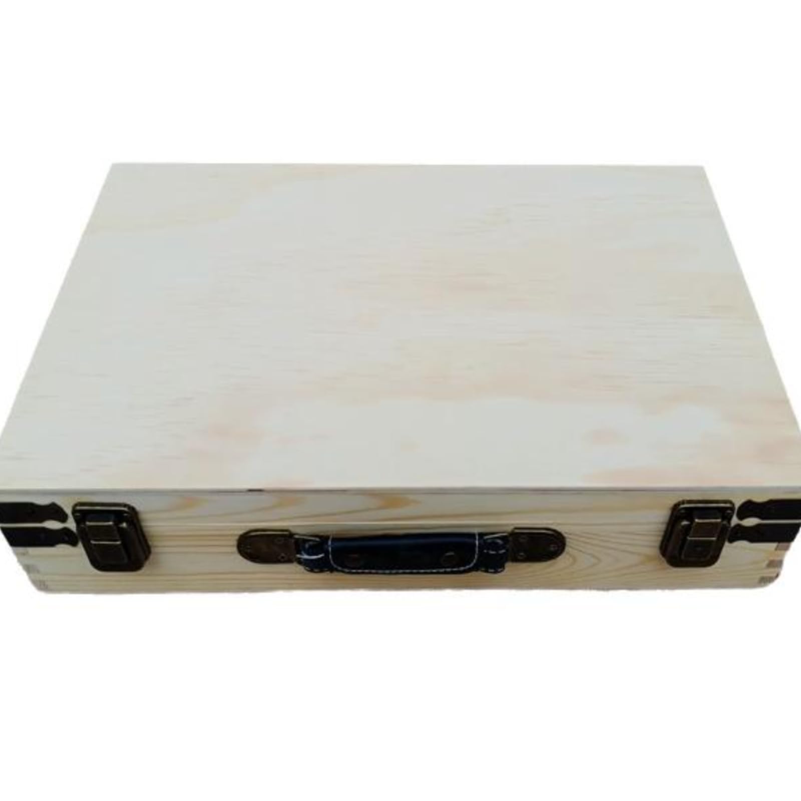 Vintage Wooden Storage Box, Large Organizer, Sturdy Latch, Decorative Chest 44x29x9.5cm-image-10