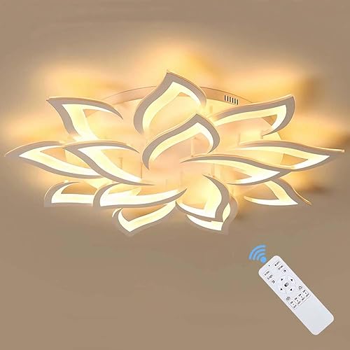 Lámpara de techo LED regulable, moderna lámpara de techo para iluminación de sala de estar, hoja acrílica de 85 W, lámpara de techo de montaje