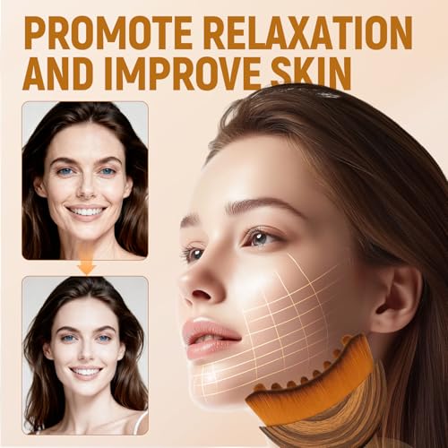 Image of Lymphatic Contour Face Brush,Dry Lymphatic Contour Face Brush Soft Set,Lymphatic Drainage Massager for Face,Chin & Neck Relaxation,Portable Beauty Tool with Travel Case. Style B
