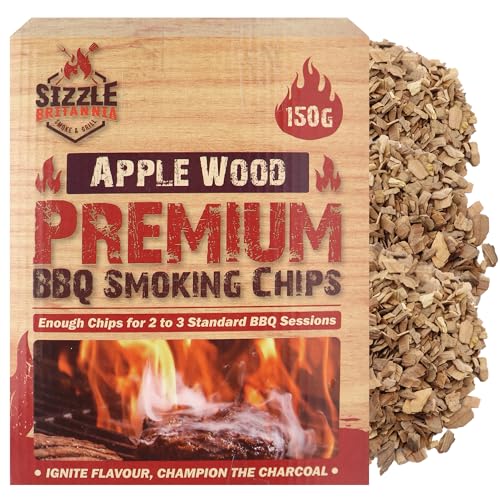 SOL Apple Wood Premium BBQ Smoking Chips 150g - Smoker Chips for Meat, Grilling, Oven, Woodfire Smoker - Premium Wood Chunks for BBQ and Smoking