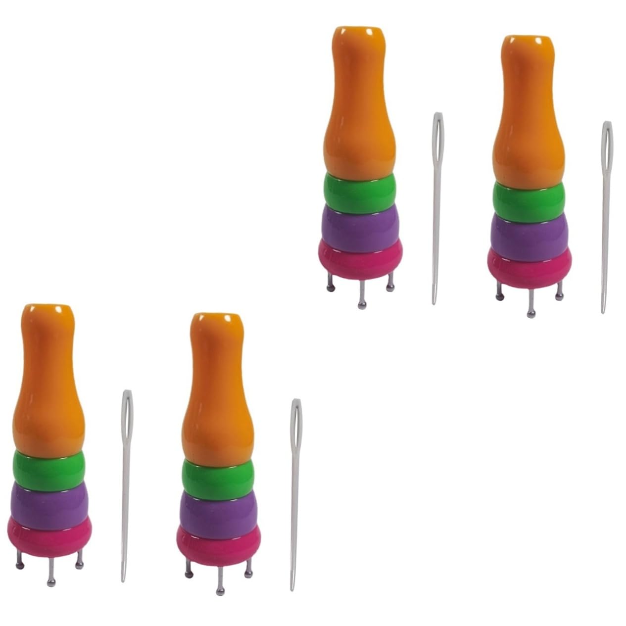 HAPINARY 2sets DIY Weaving Tool Yarn Spool Knitting Machine 4 Spool Needles 2pcs*2