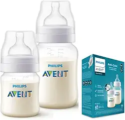 Kit Duplo Mamadeira Anti-Colic Philips Avent 125ml + 260ml Transparente