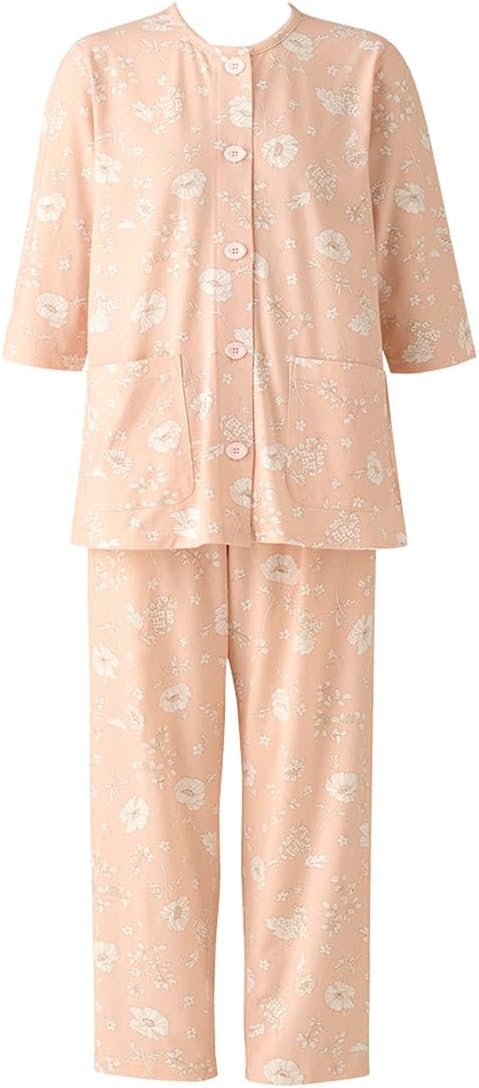 【新品】ワコール/らくラクパートナー　ピケニット素材春夏物パジャマ（MP) ワコール／らくラクパートナー 名前記入可能ネーム付き・綿
