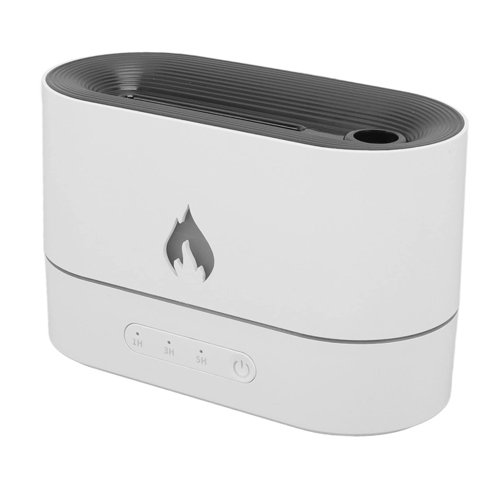 Cocoarm Humidificador, ABS Difusor de Difusor de Aceite Esencial 250 Ml USB 5 V Luz de Patrón de Llama 1 H 3 H 5 Temporizador Niebla Fina para el Hogar Dormitorio Oficina Uso Nocturno (White)