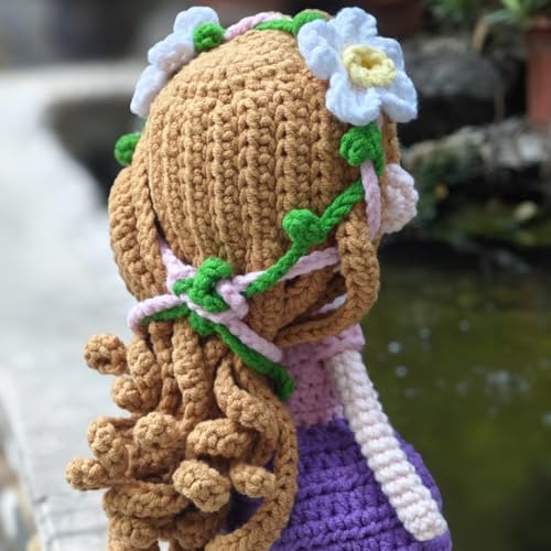 Muñeca Princesa Hecha a Mano en Crochet con Cabello Nublado miniatura 2