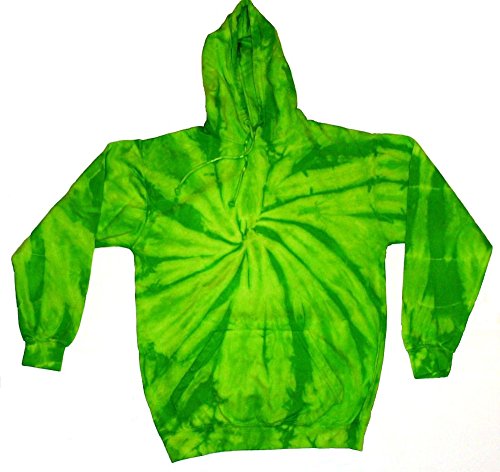 Colortone Tie Dye Green Lime Hoodie Kids and Adult S-3XL Pockets No Zipper