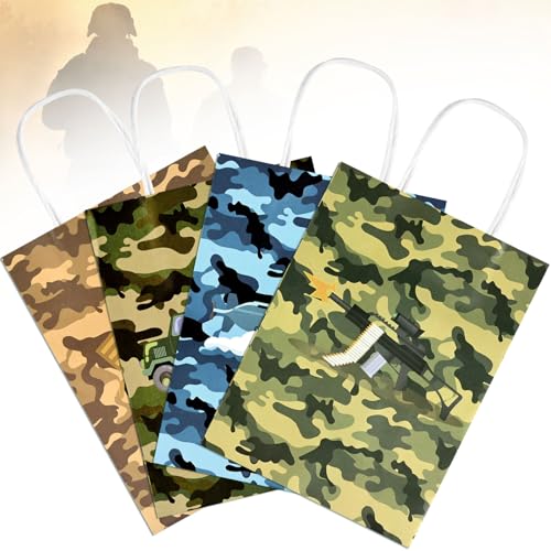 Bolsome BLS-24PCS-CAMO-GIFT-BAGS-001 24Pack Camo Paper Gift Bags Camouflage Design Goodie Bags thumb #7