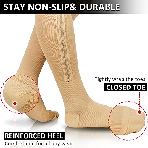 Image of Ailaka Medical 15-20 mmHg Zipper Compression Socks Women Men