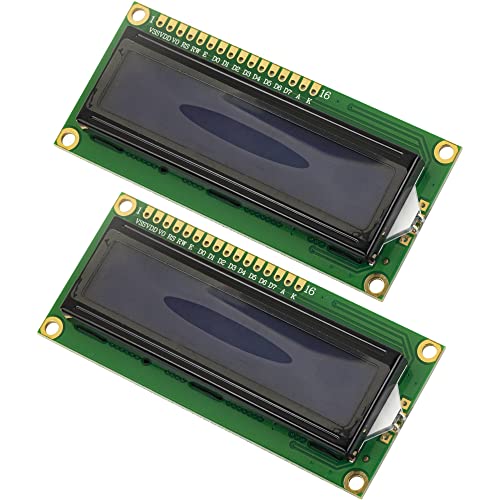 Naughtystarts 2Pcs 1602A Lcd Display Module Dc 5V 16X2 Character Hd44780 Controller Lcm Blue Blacklight For Arduino cover