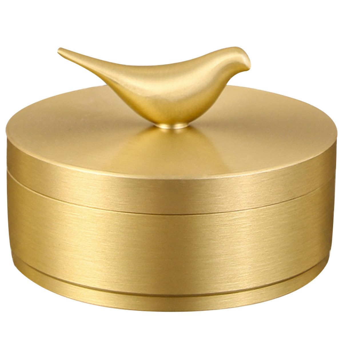 Cendrier laiton résistant avec couvercle oiseau pour petite décoration intérieure et bureau