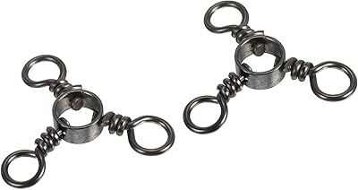 PATIKIL 3 Way Swivel, 50Pcs 26lb Stainless Steel Cross Line Terminal Tackle for Saltwater Freshwater Fishing, Black