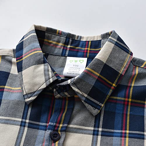 Kids Cute Jacket Toddler Boys Long Sleeve Winter Autumn Shirt Tops Coat Outwear For Babys Clothes Plaid Navy3