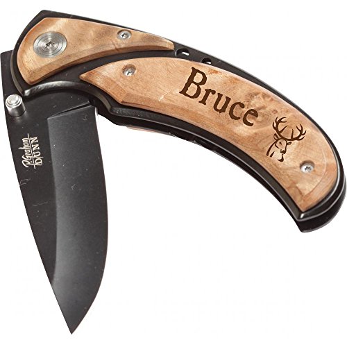 Pocket Knife with Blank Burl Handle, Pocket Clip and 3.25
