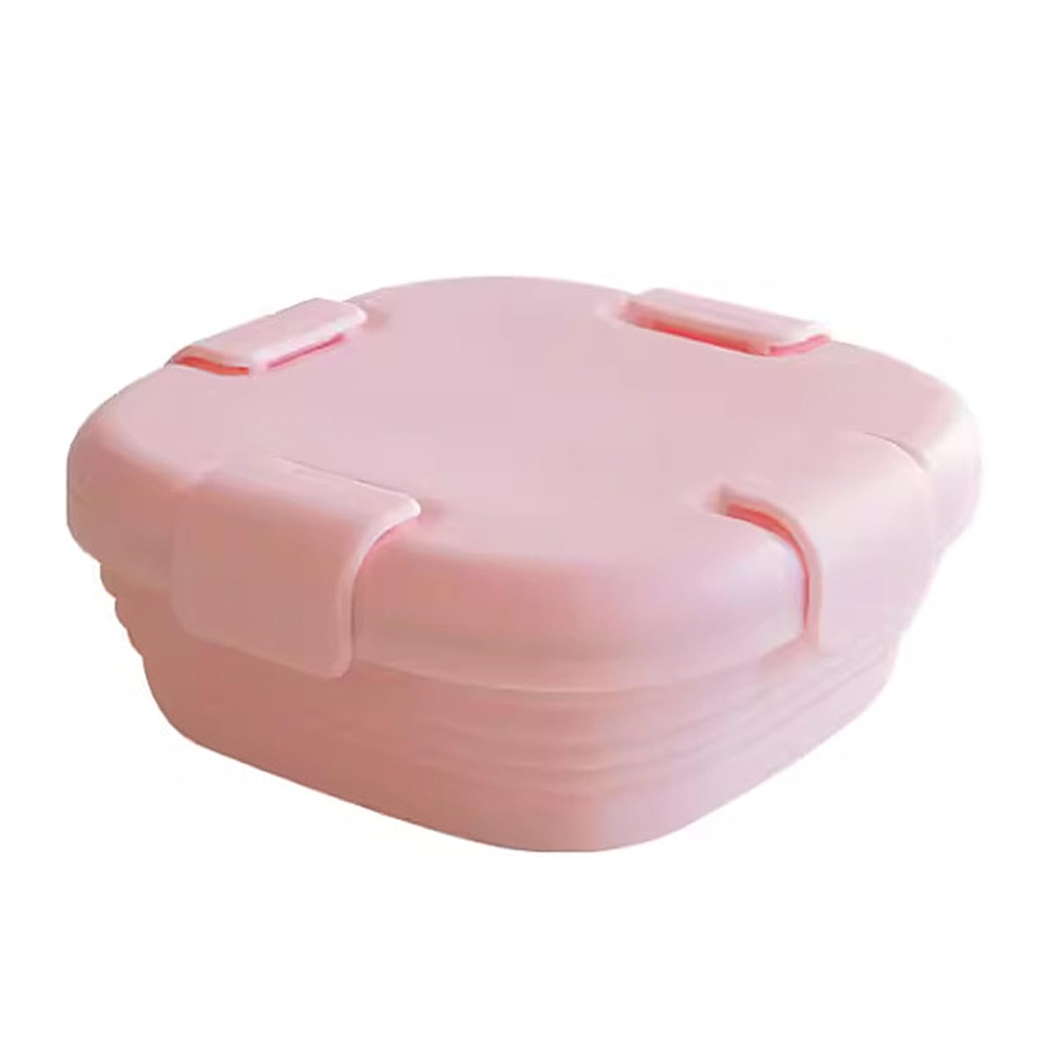 Fibound 1-Piece Collapsible Silicone Lunch Box - Space-Saving Foldable Food Container For Bento, Picnics & Camping Trips, Reusable Eco-Friendly Meal Prep Storage Solution