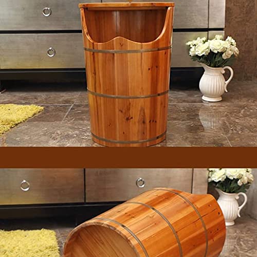 NOBRIM cubo de madera para baño de pies, masajeador para pies, durable con tapa miniatura 3