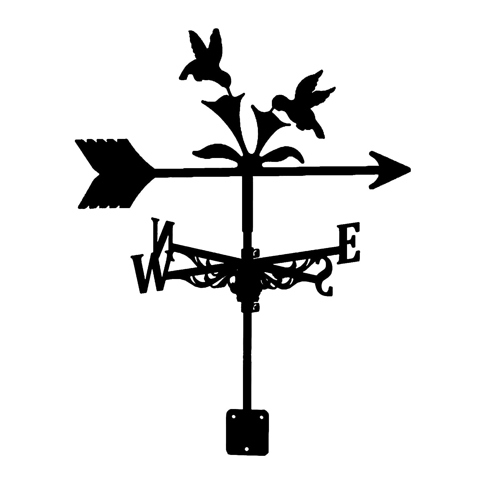 Decorative Weather Vane Garden Mount Yard, Stainless Steel Weathervane Measuring Tool Farm Retro Durable Scene Wind Direction Indicator Easy Use and Install (Color : Hummingbird)