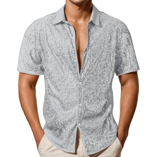 Chemise élégante manches courtes hommes vêtement mode haut de soirée toutes saisons