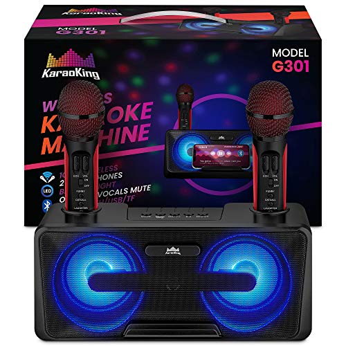 KaraoKing New 2020 Karaoke Machine – for Adults and Kids – 2 Wireless