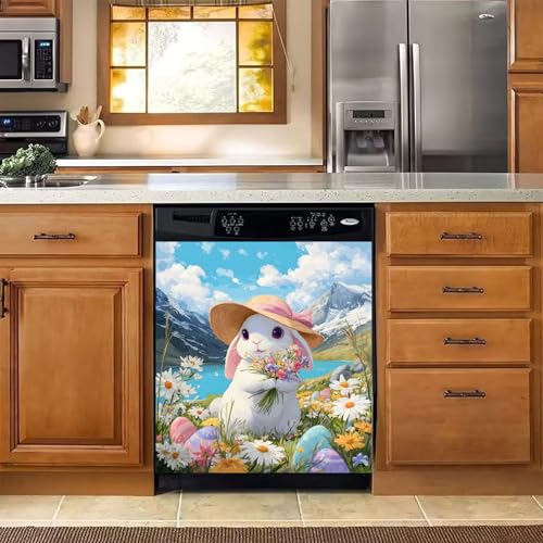 Image of BVBOX Dishwasher Magnet Cover 23 inchx26 inch, Reusable Magnetic Refrigerator Covers, Decorative Magnets Cover Fridge Door Skin Panel Stickers for Home Kitchen Appliance