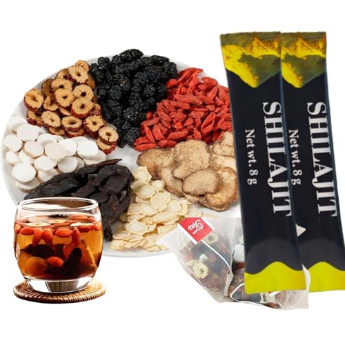 Ginseng Treasure Kidney Tea with 15 Shilajit and Honey Sticks | M...