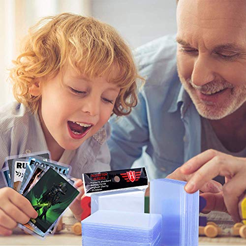 400 PCS Trading Card Sleeves Toploaders Set, Penny Sleeves Card Protector Holders Perfect for MTG, Pokemon Cards Collection and Protection(Includes 200 Thick Toploaders & 200 Soft Sleeves)