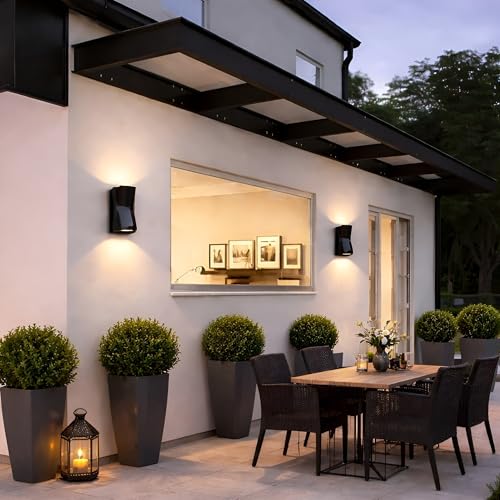Image of Waterproof LED Wall Light | Up & Down 2-Way Decorative Wall Lamp | IP65 Outdoor & Indoor Wall Light for Balcony, Garden, Gate, Elevation & Patio | Warm White | Pack of 1