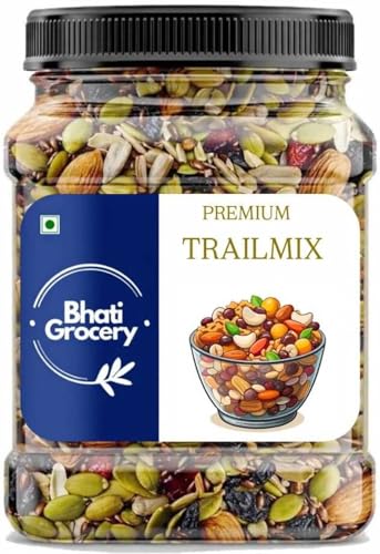 Image of Bhati Grocery Trail Mix | Crunchy Nuts and Dried Fruits Blend | Perfect Energy Snack for Travel, Gym, and Work | Ideal for Smooth Energy Boost (100gm)