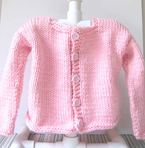 KSS Handmade Pink Knitted Acrylic Kids Sweater/Jacket 4 Years SW-7062