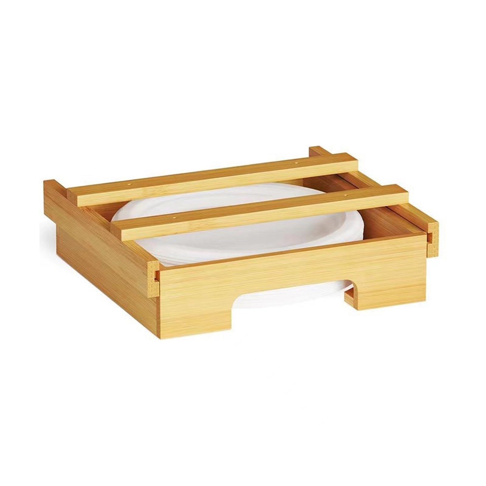 Dispenser Di Piatti Di Carta Per 9 Pollici Sotto L'armadio Supporto Per Piatti In Bambu Bancone Da Cucina Dispenser Per Piatti Verticali B~p149632609