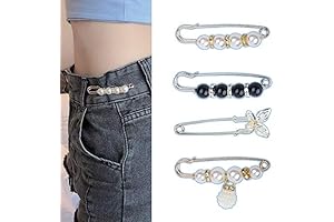 4 Pcs Chic Pearl Brooches, Secure Clothing with Double Faux Pearls