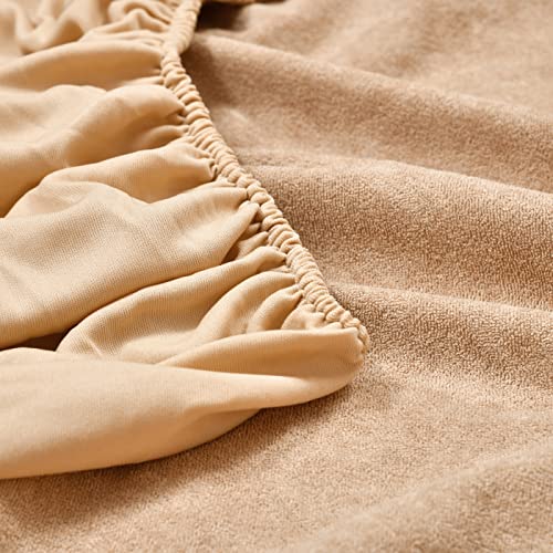 Image of Amigos 100% Waterproof Ultra Soft Cotton Feel Terry Mattress Protector King Size 84 inchx 72 inch | Breathable Hypoallergenic Elastic Fitted Mattresses Cover (84x72, Golden Baige)