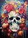 Bimkole 5D Diamond Painting Kits for Adults Flower Skull Gothic, Full Drill Bone DIY Rhinestone Embroidery Set Paint with Diamonds Art by Number Kits Cross Stitch Home Wall Craft Decoration 12X16 inch
