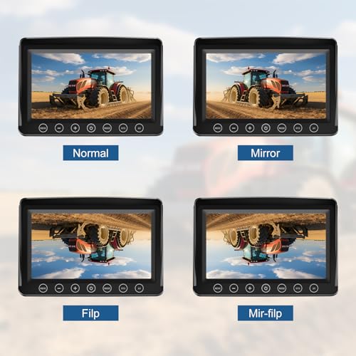 Image of Wired Reverse Rear View Backup Camera 7 inch 1080P AHD Monitor, IP69K No Water Leakage Camera, Night Vision, Vibration-Proof 10G for Excavator /Tractor /Truck /Caravan /Skid Steer /Heavy Equipment BX71