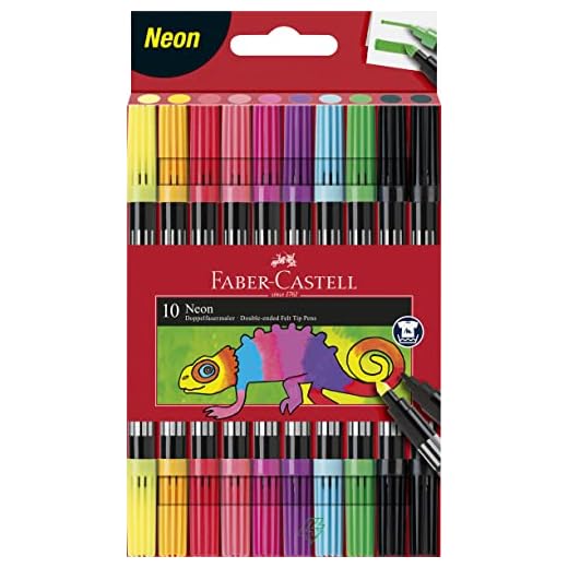 Faber-Castell 151110 - Rotulador doble (1 unidad), color neón 10er Etui neon