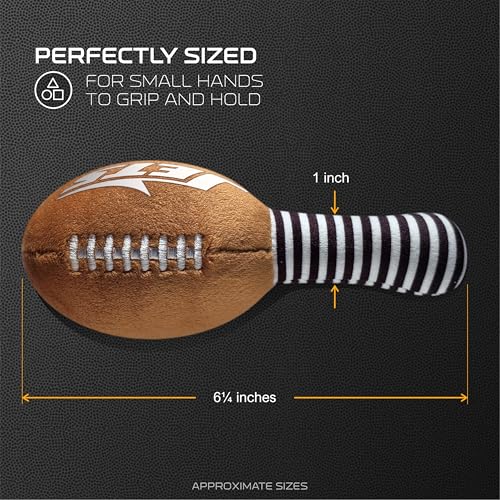 Image of New York Jets Plush Football Rattle by Smilo - Officially Licensed NFL Baby Rattle Toy - Soft Baby Rattle with Bell - for Babies and Toddlers from 3 Months