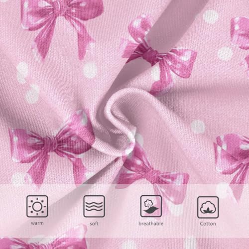 Wusikd Pink Polka Dots Pink Bows Girls' Underwear Cotton Girls Briefs Soft Toddler Underwear 2T3