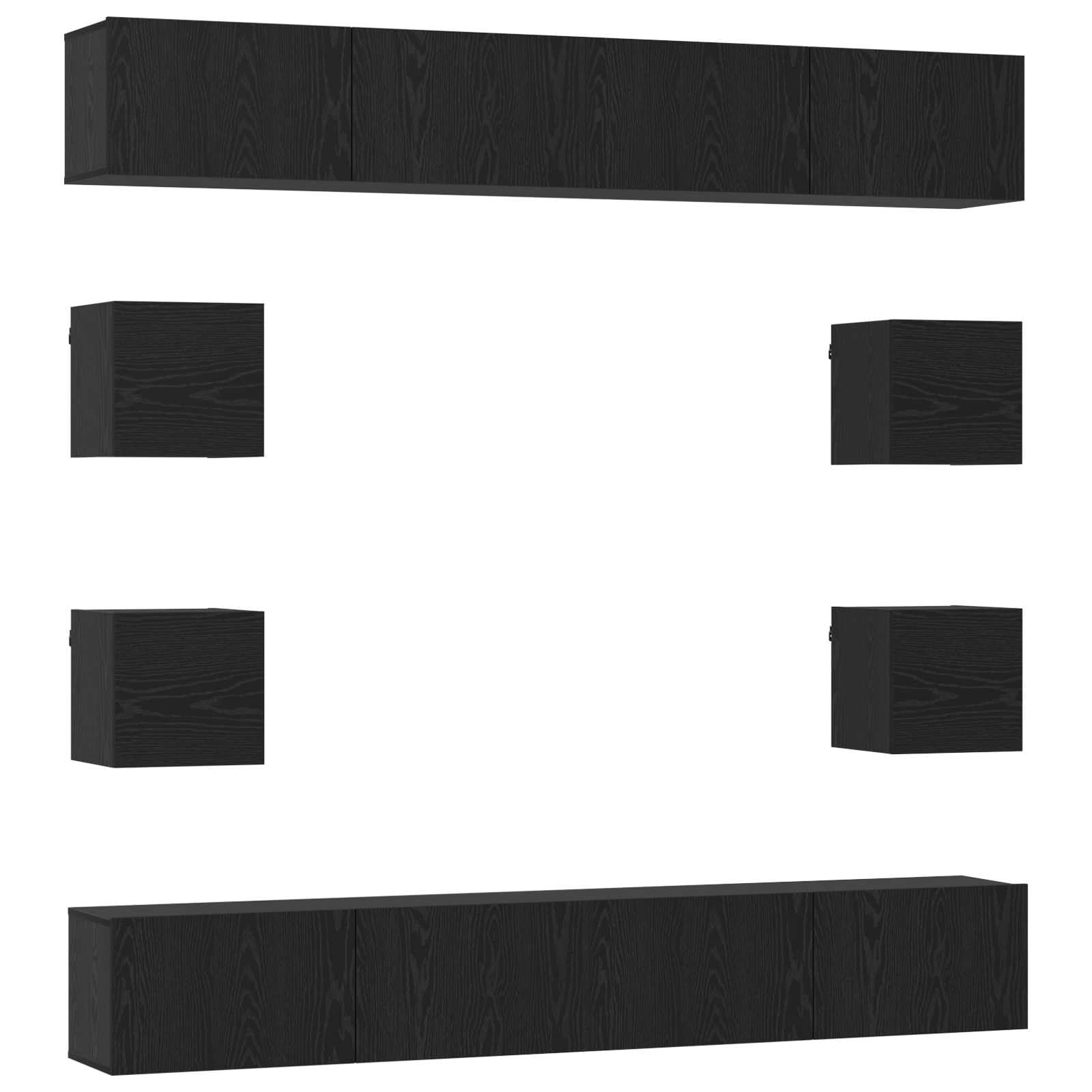 Conjunto de Mueble de TV 8 uds. Roble Negro, Muebles TV, 75.62 kg-3438609