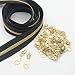 #5 Gold Metallic Nylon Coil Zippers by The Yard Bulk 10 Yards Black Tape with 25pcs Gold Sliders for DIY Sewing Tailor Craft Bag Leekayer(Black)