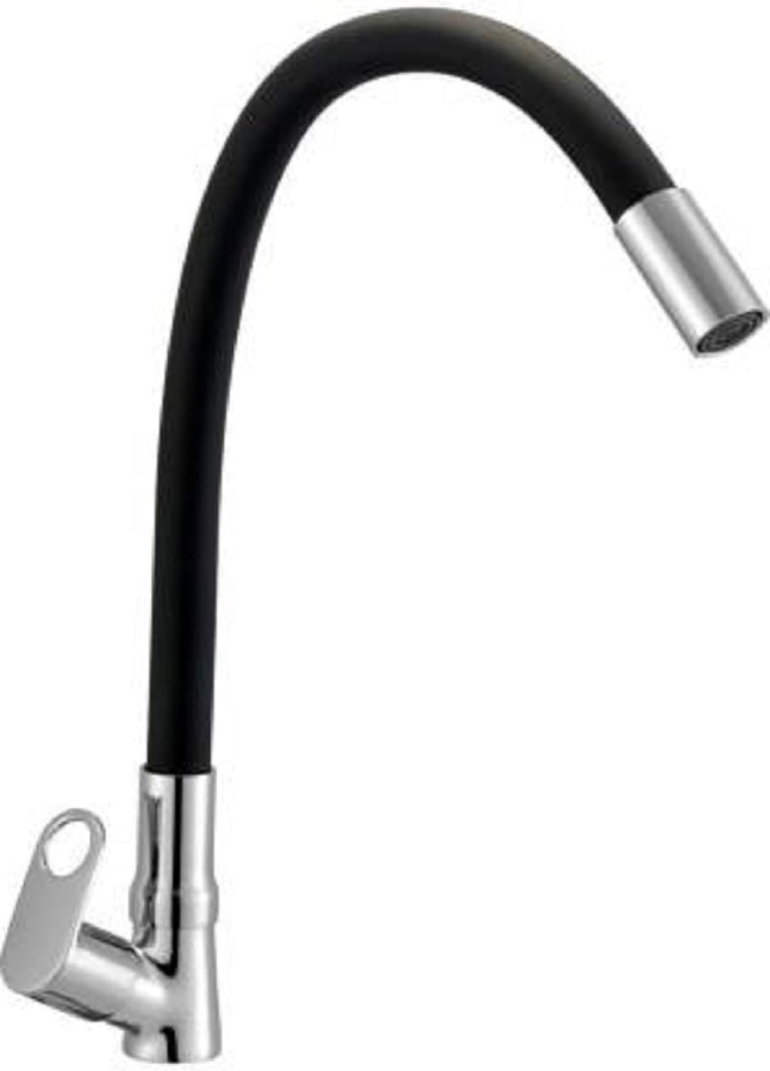 Jagger JAG178 Brass Table Deck Mounted Flexible Swan Neck Tap for Wash Basin, Black Flexible with Silicone Swivel Spout Chrome Finish (with Teflon Tape and Flange) (Oreo [ Single Flow ]) (B0D4ZHNGLK) Amazon Price History, Amazon Price Tracker