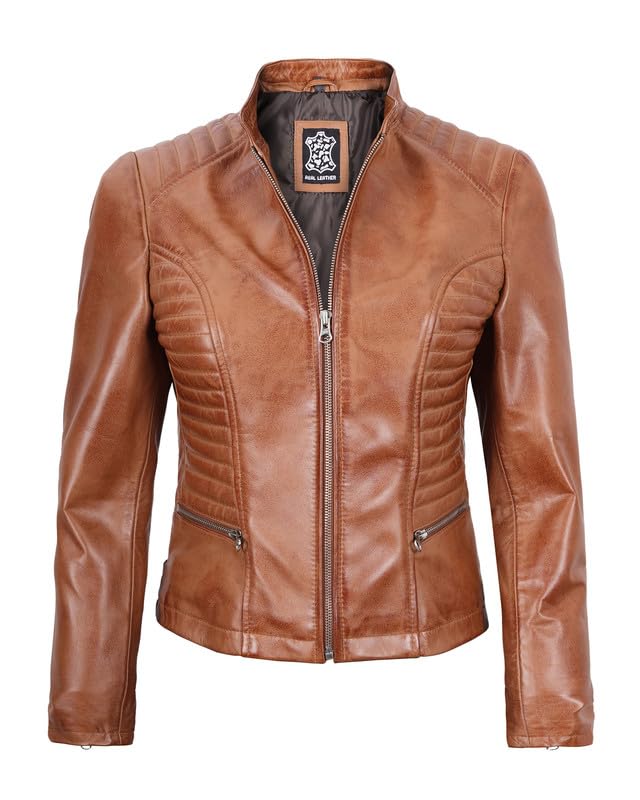 Image of Decrum Leather Jacket for Women - Real Lambskin Casual Leather Jackets Womens